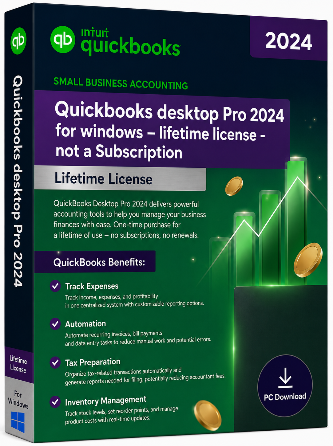 wl2024 Quickbooks desktop Pro 2024 for windows – lifetime license - not a Subscription - Image 1